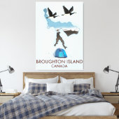 Toile carte de voyage de l'île Broughton Canada (Insitu(Chambre))