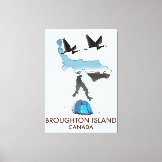 Toile carte de voyage de l'île Broughton Canada (Recto)