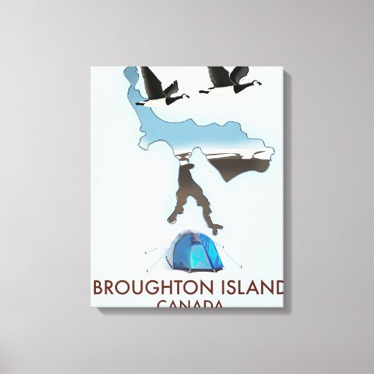 Toile carte de voyage de l'île Broughton Canada (Recto)