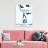 Toile carte de voyage de l'île Broughton Canada (Insitu(Salon))