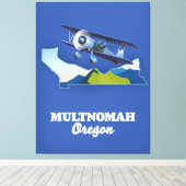 Toile Carte de voyage de Multnomah Oregon (Insitu (Plancher de Bois))