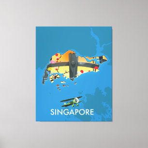 Toile Carte de voyage de Singapour