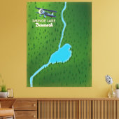 Toile Carte de voyage de Sminge Lake Danemark (Insitu(Salon))