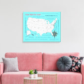 Toile Carte de voyage des États-Unis (Insitu(Salon))
