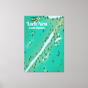 Toile Carte de voyage des Highlands écossais Loch Ness