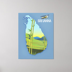 Toile Carte de voyage du Sri Lanka