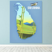 Toile Carte de voyage du Sri Lanka (Insitu (Plancher de Bois))