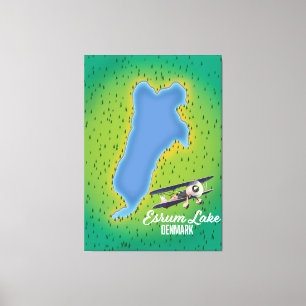 Toile Carte de voyage Esrum Lake Danemark