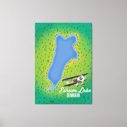 Toile Carte de voyage Esrum Lake Danemark (Recto)