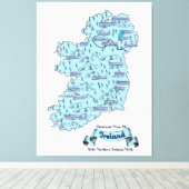 Toile Carte de voyage illustrée d'Irlande (Insitu (Plancher de Bois))