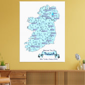 Toile Carte de voyage illustrée d'Irlande (Insitu(Salon))