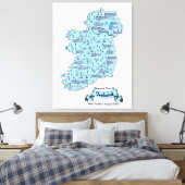 Toile Carte de voyage illustrée d'Irlande (Insitu(Chambre))