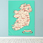 Toile Carte de voyage illustrée d'Irlande (Insitu (Plancher de Bois))