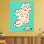Toile Carte de voyage illustrée d'Irlande (Insitu(Salon))