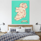 Toile Carte de voyage illustrée d'Irlande (Insitu(Chambre))