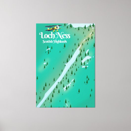 Toile Carte de voyage Loch Ness Scottish Highlands (Recto)