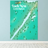 Toile Carte de voyage Loch Ness Scottish Highlands (Insitu (Plancher de Bois))