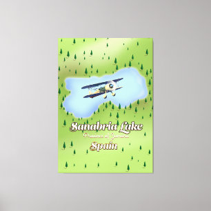 Toile Carte de voyage Sanabria Lake Espagne.