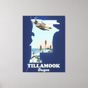 Toile Carte de voyage Tillamook Oregon