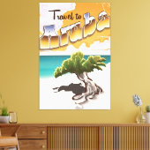 Toile Carte de voyage Vintage Aruba (Insitu(Salon))