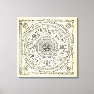 Toile Carte de vue d'Oxford de la bibliothèque de
