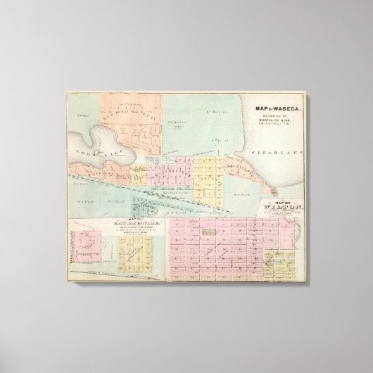 Toile Carte de Waseca, Minnesota (Recto)