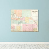 Toile Carte de Waseca, Minnesota (Insitu (Plancher de Bois))