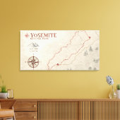 Toile Carte de Yosemite Imprimée (Insitu(Salon))
