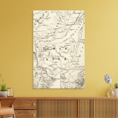 Toile Carte de Zululand avec Frontières adjacentes 2 (Insitu(Salon))