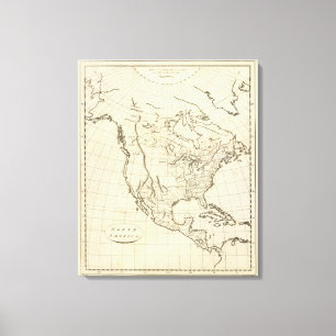 Toile Carte d'ensemble de l'Amérique du Nord