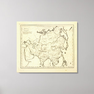 Toile Carte d'ensemble de l'Asie