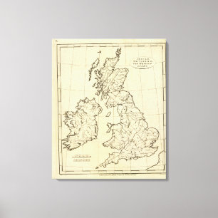 Toile Carte d'ensemble d'îles britanniques
