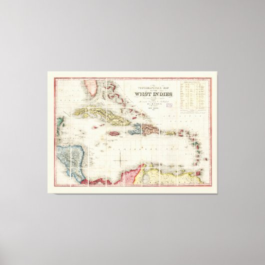 Toile Carte des Antilles (1853) (Recto)