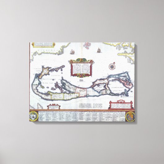 Toile Carte des Bermudes (Recto)