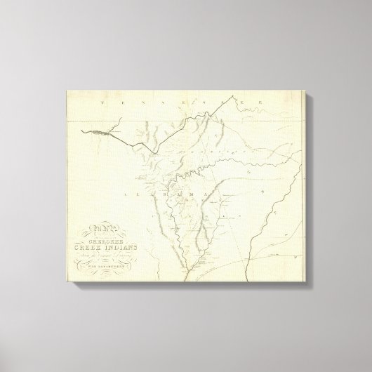 Toile Carte des Cherokees (Recto)