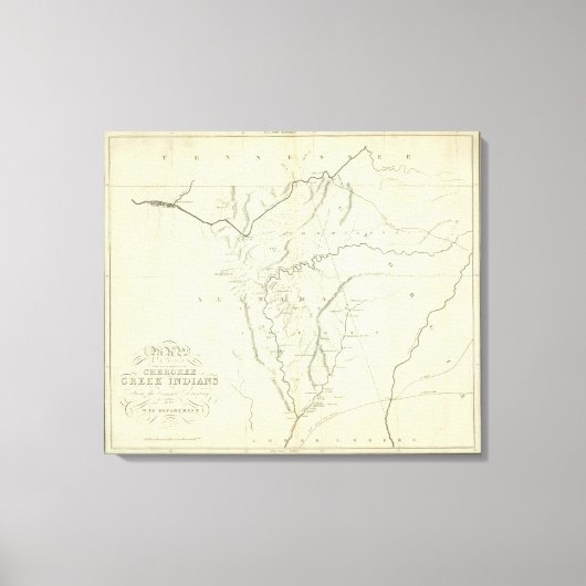 Toile Carte des Cherokees (Recto)