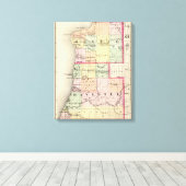 Toile Carte des comtés de Benzie et Manistee, Michigan (Insitu (Plancher de Bois))