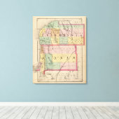 Toile Carte des comtés de Charlevoix et d'Antrim, Michig (Insitu (Plancher de Bois))