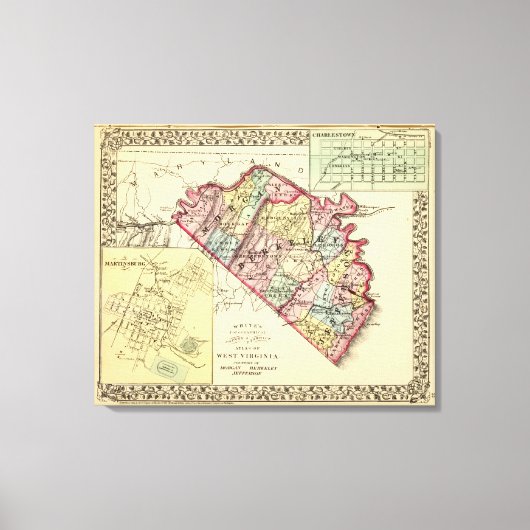 Toile Carte des comtés de Morgan, Berkeley et Jefferson (Recto)