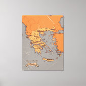Toile Carte des comtés Vintages de Grèce (Recto)