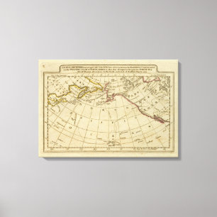 Toile Carte des découvertes faites par Cook et Clerke 2