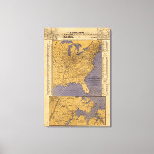 Toile Carte des états atlantiques