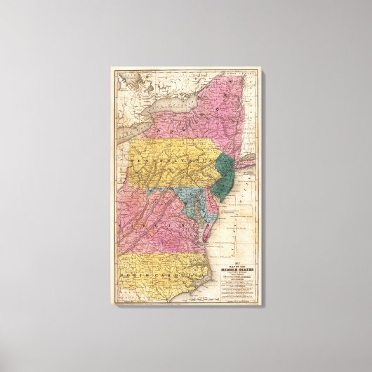 Toile Carte des États du Moyen-Orient (Recto)