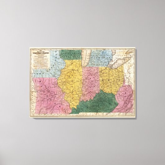 Toile Carte des États occidentaux (Recto)
