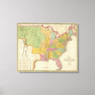 Toile Carte des Etats-Unis