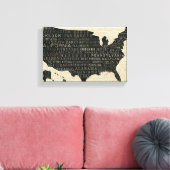 Toile Carte des États-Unis (Insitu(Salon))