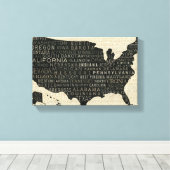 Toile Carte des États-Unis (Insitu (Plancher de Bois))