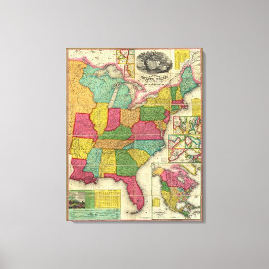 Toile Carte des États-Unis 3 (Recto)