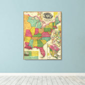 Toile Carte des États-Unis 3 (Insitu (Plancher de Bois))