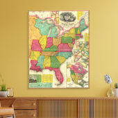 Toile Carte des États-Unis 3 (Insitu(Salon))